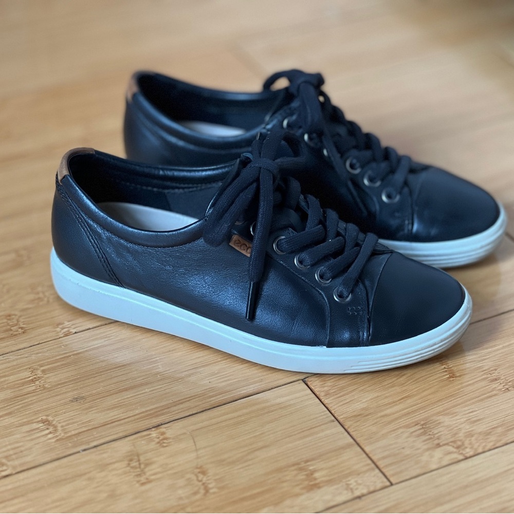 Ecco Women’s Soft 7 Sneaker, Black Leather